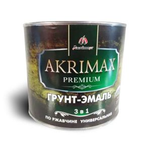 Грунт-эмаль 3в1 глянцевая "Akrimax-PREMIUM" серая 1,7 кг